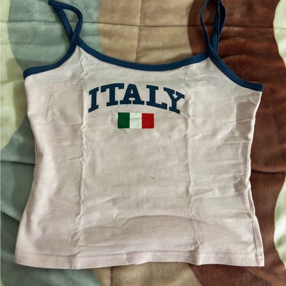 Edikted Light Pink Tank Top with Navy Trim - Picture 2 of 4